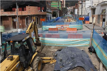 Calle 52 entre carreras 14 a 16 donde se efectúa la intervención inicial