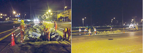 Restricción de un carril, en el horario comprendido entre las 12 de la noche y 4:30 de la madrugada del día siguiente. (imagen de archivo)