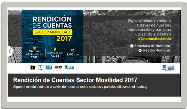 Invitación rendición de cuentas Sector Movilidad