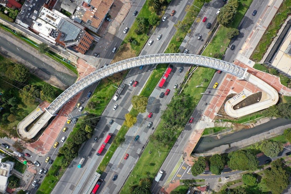 Fotografía aérea ciclopuente Canal Molinos 