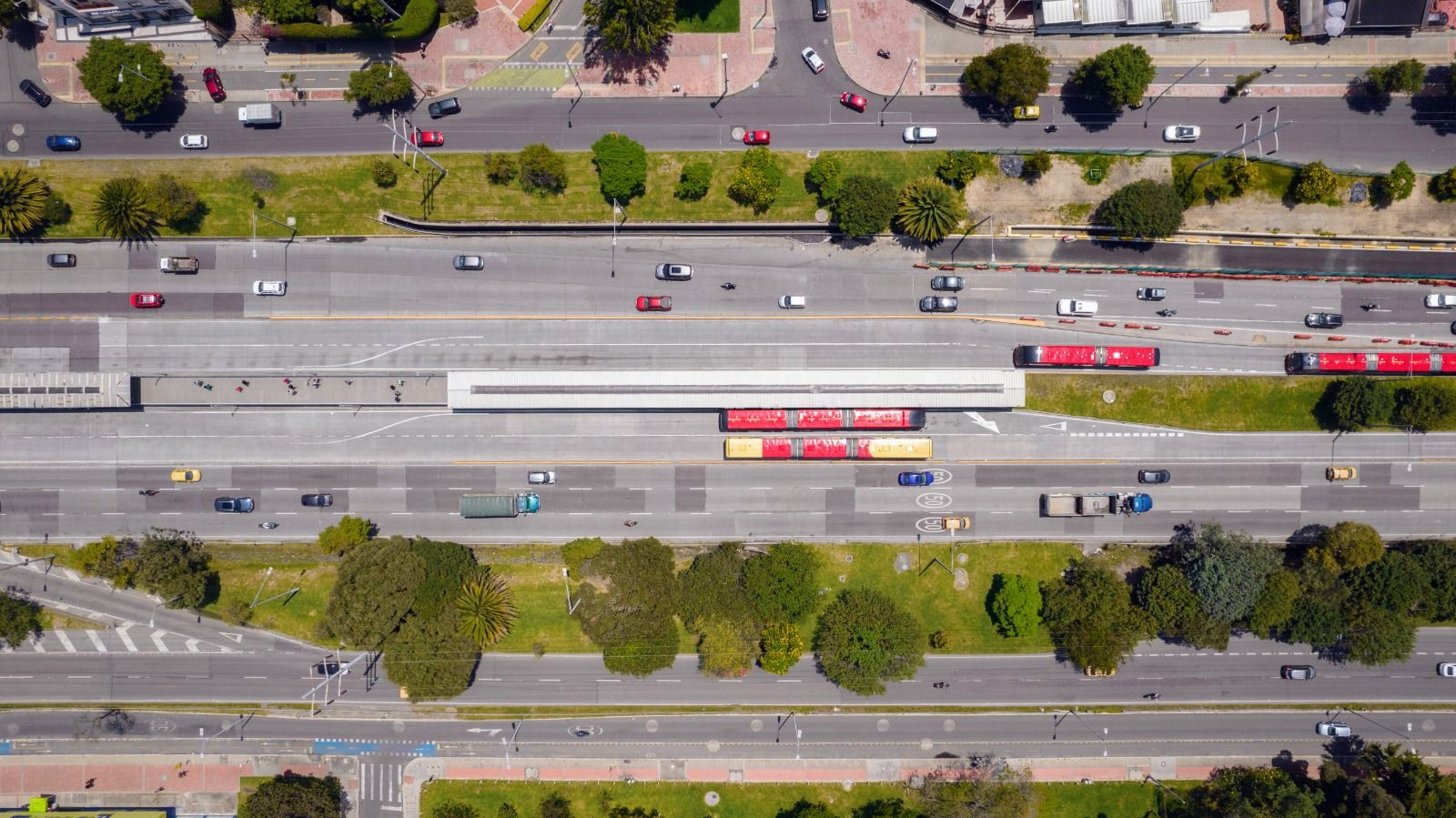 Fotografía aérea de la autopista Norte a la altura de la calle 142