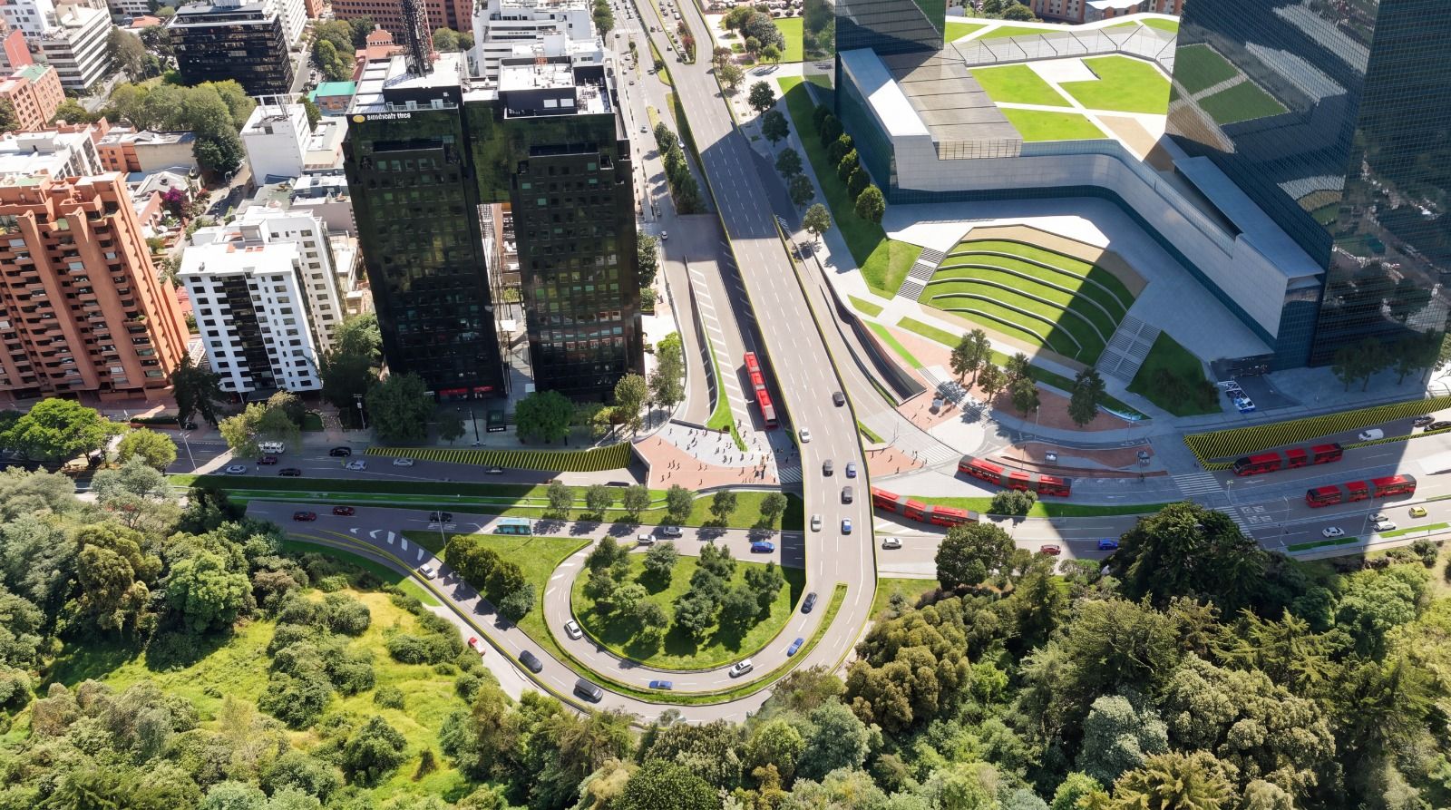 Render del nuevo puente de la calle 100 con carrera Séptima