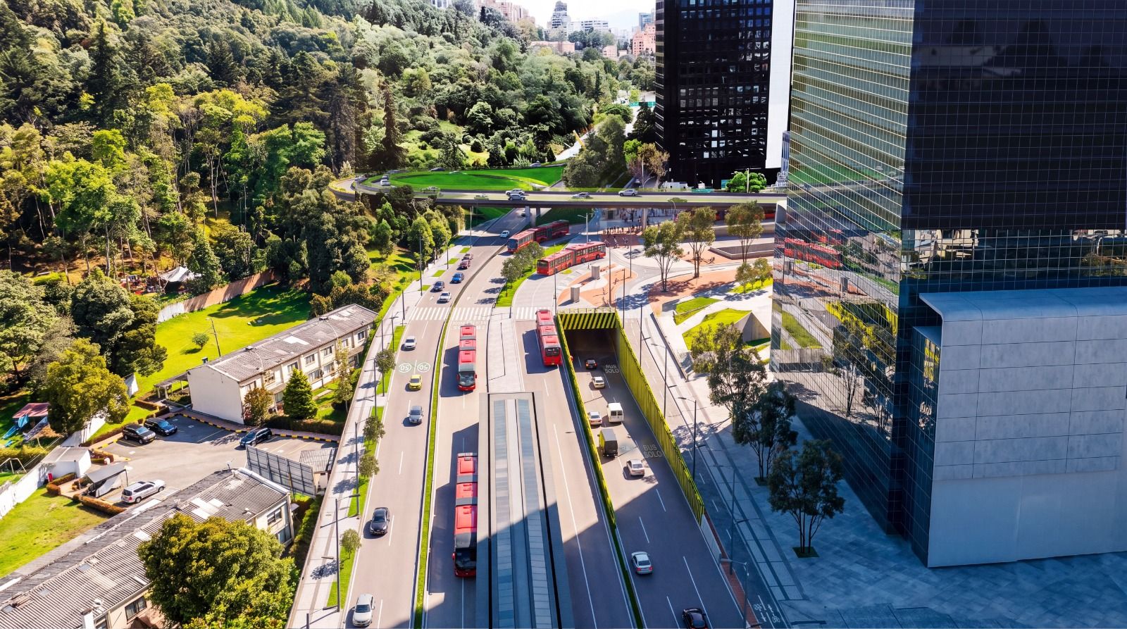 Render del nuevo puente de la calle 100 con carrera Séptima